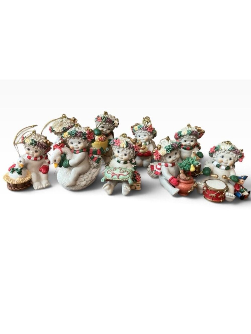 Dreamsicles 12 Days of Christmas Ornaments Set of 9 in Box Vintage